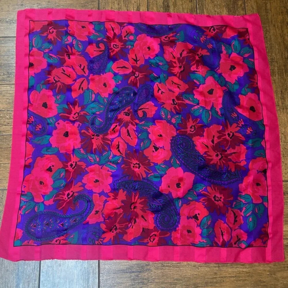 Vintage Fuchsia Pink Floral and Paisley 29